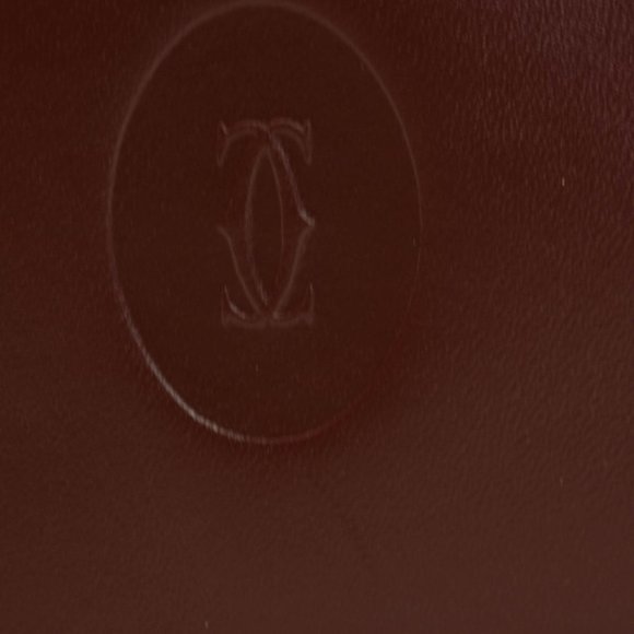 CARTIER: Burgundy, Leather Double C Logo Wallet pr - Picture 2 of 10